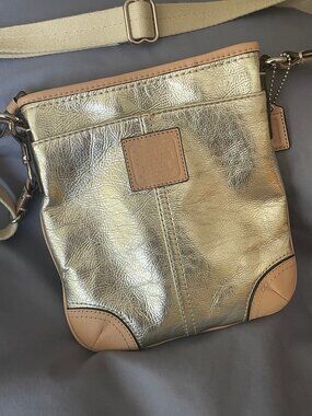 Coach Swingpack Crossbody Bag in Metallic Silver